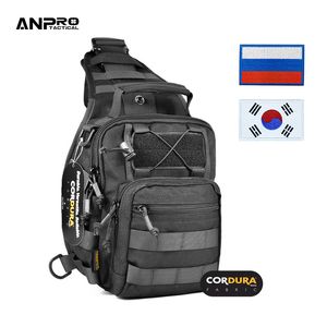 Bolsas ao ar livre SLING TATICAL MILITAR ACESTORIO DE CAÇA EDC ombro à prova d'água para homens Cordura Fabric Pack Durable Camping Pack Molle 230325