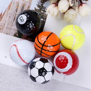 Golf Balls 6Pcslot Golf Equipment football basketball tableTennis Baseball Golf Balls Novel Double Ball Two Piece Ball 230325