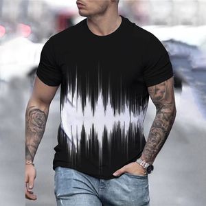 pro club shirts Men's T Shirt Graphic 3d O Neck Black White Stripes Oversized Clothing Casual Daily Top Streetwear Short Sleeve Clothing Apparel mens t-shirts M-5XL