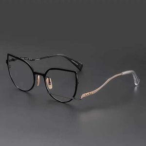 Мужские роскошные дизайнерские женские солнцезащитные очки Maruyama Eyeglass ручной работы персонализированной металлической бабочки могут быть сопоставлены с миопийскими очками с большой рамой, чтобы показать маленькое лицо