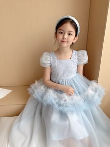 Abiti da sposa in pizzo per ragazze in stile personalizzato Abiti da cerimonia per bambini Abiti da principessa estivi alla moda