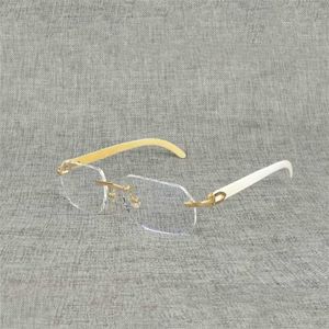 Luxuriöse Designer-Sonnenbrille von hoher Qualität, 20 % Rabatt auf natürliches Holz, quadratisch, klares Büffelhorn, übergroße randlose Brillenfassung für Männer, die optische, ovale Oculos-Brillen lesen