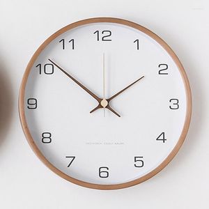 Wall Clocks Nordic Solid Wood Clock Living Room Modern Minimalist Creative Decoration For Home Decor Garden