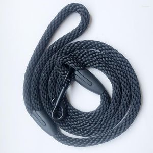 Dog Collars Nylon Training Leash 1.2CM I Wide Traction Rope 5ft Long For Small And Medium Black Color