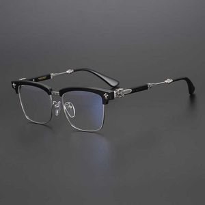 Lüks Tasarımcı Yüksek kaliteli güneş gözlüğü% 20 indirim Japon tek elli kılıç çapraz yarı erkek plaka gözlükleri çerçeve miyopi dişi