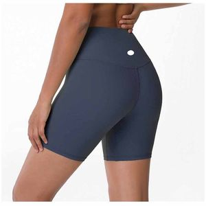 Ll shorts de ioga nua sense alta cintura abdominal levantando nádegas elástico de forma elástica Ciclismo de fitness esportes calças de ioga feminina de três pontos