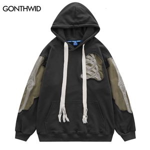 Y2K Hop Herren Hoodies Sweatshirts Hip Men Hoodie Sweatshirt Stickerei Skeleton Skull Patch Punk Gothic Hooded Streetwear Harajuku Casual Street Pullover 230325