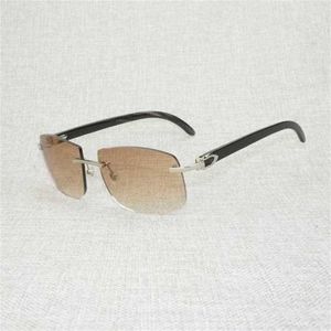 Luxury Designer High Quality Sunglasses 20% Off Retro Wood Oversize Men Natural Black White Buffalo Horn Rimless Eyewear Frame For Outdoor Summer Oculos GafasKajia