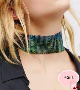 Ketten Einfache EST Modeaccessoires Kurze Schlüsselbeinkette Punk-Stil Kupfer Pailletten Halskette für Paar Liebhaber Schmuck
