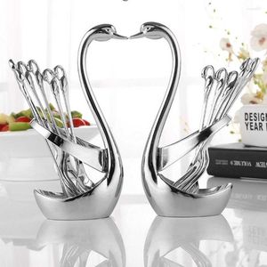 Conjuntos de utensílios de jantar 1pc LIGO DE ZINC SWAN Holder Fork Spoontableware Stand Stand Wedding Party Decor