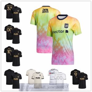 커스텀 휴스턴 남성 여성 청소년 LAFC 10 Carlos Vela 33 Kim Moon-hwan 9 Diego Rossi Black 2021 Primary Authentic Player Jersey