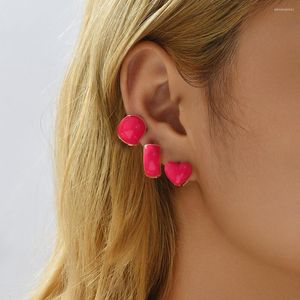 Hoop Earrings 3Pair/set Trendy Korea Geometric Heart Round For Women Fashion Multicolor Chunky Circle Small Jewelry