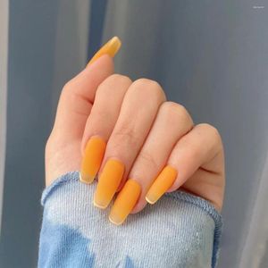 Falsche Nägel Fake Lemon Yellow Summer Full Cover DIY Kleber Press On Nail Supplies für Profis