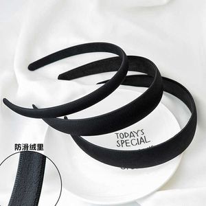 Pannband ny svart tråd inslaget tyg hårband plastpapelband diy material hårtillbehör huvudkläder tillbehör