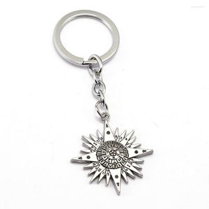 Keychains D.Gray Man Keychain Allen Compass Key Chain Holder Chaveiro Anime Jewelry Souvenir