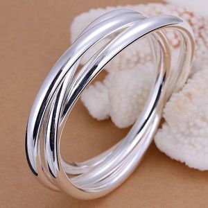 Bangle Promotion Wholesale Silver Plated Bracelets Fashion Jewelry Triple Ring Bangle/annajeua Avmajmta KN-B047