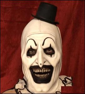 Parti Dekorasyonu Joker Lateks Maske Terrier Sanat Palyaço Cosplay Maskeleri Korku FL Yüz Kask Cadılar Bayramı Kostümleri Aksesuar Zlnewho9477991