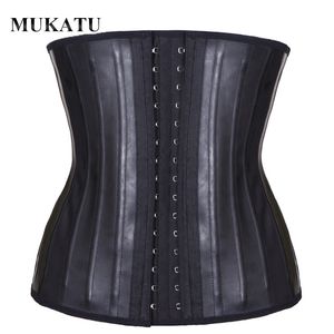 Women's Shapers Mukatu Lateks Trener Trener Corset Belly Slim Pas Body Modelowanie paska 25 stalowa talia Cincher Gaine Amincissante 230325