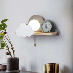 Wall Lamp Nordic Macaron LED Glass Lamps Beside Bedroom Light Fixtures Modern Children Room Cloud Stairs Sconces