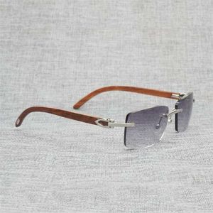 Lyxdesigner högkvalitativa solglasögon 20% rabatt på naturliga svarta vita buffelhorn män Rimless fyrkantiga träklara glasögon ram vintage för klubb utomhus nyanser