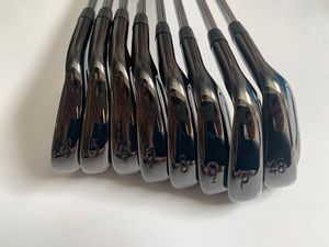 Club Heads Marka 8pcs Black T200 Irons T200 Golf Iron Set Golf Clubs 49p48 RSSR Flex Steelgraphit Saft z osłoną głowy 230325