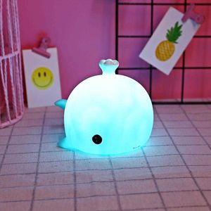 Night Lights Cute Cartoon Whale Shape LED Night Light Battery Operated Night Lights for Kids Bedroom LED Lamp Reading Sleeping Table Light P230325