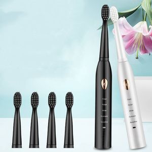 Ultrasonic Sonic Electric Toothbrush Rechargeable Tooth Brushes 2 Minutes Timer Teeth Brush With 4Pcs Replacement Heads DHL Free