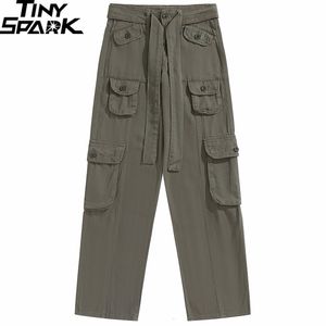 Men's Pants Hip Hop Streetwear Cargo Pants Multi Pockets Joggers Pants Men Harajuku Harem Trousers Straight Tactical Cargo Pants Cotton 230325