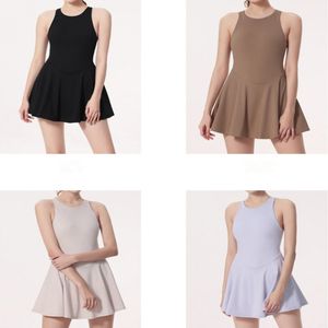 Al sports one-piece dress new style back anti glare dance skirt quick drying breathable badminton air yoga suit summer