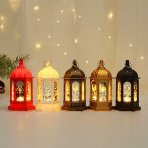 Luzes noturnas Ramadã decoração de lanterna plástica LED Eid Mubarak Lâmpada Ramadã Tabela Festival Luz 2023 Ramadan Party Iluminação Lâmpada decorativa P230325