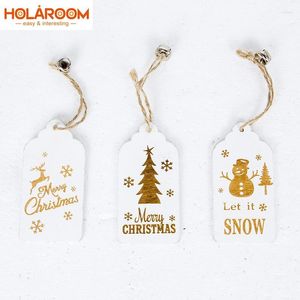 Christmas Decorations 3pcs/lot Tree Wooden Ornaments Snowman Elk Pattern Pendant Holiday Party Home Year Gift