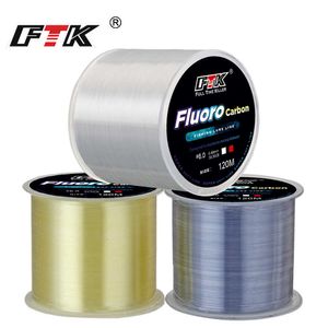 Fishing Accessories FTK 120m Fishing Line 0.2mm-0.6mm 7.15LB-45LB Fluorocarbon Coating Treatment Process Carbon Surface Nylon Molecules P230325