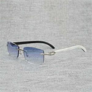 Lyxdesigner högkvalitativa solglasögon 20% rabatt på vintage buffelhorn rimlösa män naturliga trä fyrkantiga metall ram kvinnor trä nyanser oculos glasögon 012n
