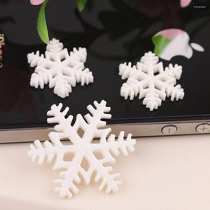 Julekorationer 10stillverkar Merry Ornaments Försäljning Vit snöflingor Harts Flat ryggar Craft Mini Xmas Decoration Supplies Year Navidad