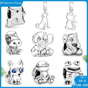 925 Siver Boncuklar Pandora Charm Bilezikler İçin Takılar Kadınlar İçin Tasarımcı Fil Fil Tavşan Köpek Kedi Kurbağa