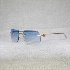 10％オフ高級デザイナーNew Men's and Women's Sungrasses 20％オフヴィンテージリムレススクエアメンズOculos Lens Shape Shade Shade Metal Frame Clear