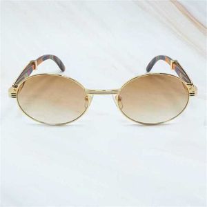 Lyxdesigner högkvalitativa solglasögon 20% rabatt på män kvinnor runda metall färg trä ögonmoder mode vintage nyanser gafas de sol mujerkajia