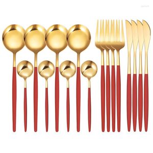 Geschirr-Sets, Rotgold, Besteck, Messer, Gabel, Löffel, Abendessen, Küche, Besteck, Besteck, Geschirr, 430er-Edelstahl