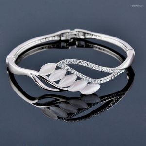 Z8ff ​​Charm Bracelets Bangle Leeker Korean Style Opal pusta bransoletka dla kobiet Rose Gold Srebrna Biżuteria 2023 Akcesoria ślubne 203 LK6