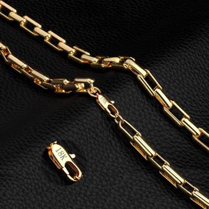 Цепи, властные прямоугольные колье с большим золотым цепью для мужчин ювелирные ожерелья подвески подвески для ювелирных ювелирных изделий коляска 20 -дюймовый M176