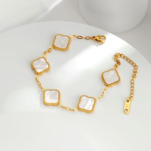 Ювелирные дизайнерские браслеты для женщин 4LEAF Clover Bracelet Bracelet Chairs Chain 18k золота агата.