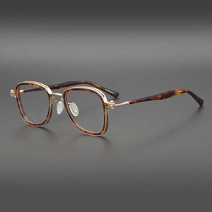 豪華なデザイナー高品質のサングラス20％オフクラシックミリタリーグリーン日本語の小さな正方形の手作りメガネフレームメンズ女性大きな顔