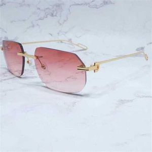 Luxus-Designer-Sonnenbrillen von hoher Qualität 20% Rabatt auf Lentes De Sol Randlose Herren Candy Vintage Retro-Brillenschirme für Damen Großhandel EyewearKajia