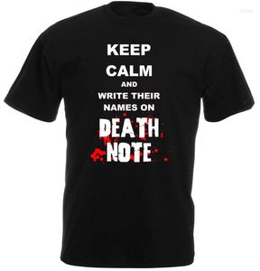 Men's T Shirts Brand Clothes Summer 2023 Printing Machine Men Keep Calm And Write Their Names On Deathnote O-Neck Short-Sleeve