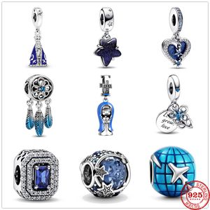 925 Siver Beads Charms for Pandora Charm Bracelets Designer для женщин для женщин -ловца звезда