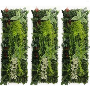Dekorative Blumen 40 cm 120 cm Wand Künstliche Pflanze Rasen Gras Matte Grün Panel Dekor Zaun Teppich Real Touch Moos