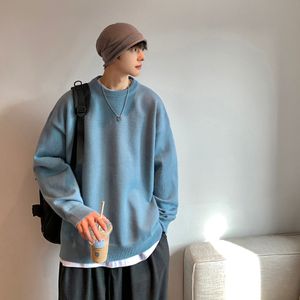 Qnpqyx nowe męskie solid harajuku ciepłe dzianiny swetry pullover men vintage zimowy sweter męski Japoński sweter wełniany