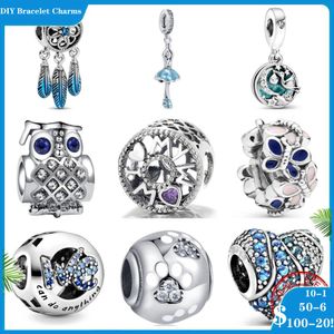 925 Silberperlen-Charms für Pandora-Charm-Armbänder, Designer für Frauen, Traumfänger, Kaktus, Eule, Herz, Ballett