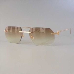 Designer Men's and Women's Beach Par Solglasögon 20% rabatt på Rimless Retro Shades Trendy Vintage Women Clear Gafas Sol Frame Rave Festival