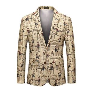 Abiti da uomo Blazer Primavera Autunno Abito giallo Casual Modello di bellezza Giacche Copri borsa sottile Scavare Spacco centrale Abbigliamento Giubbotti